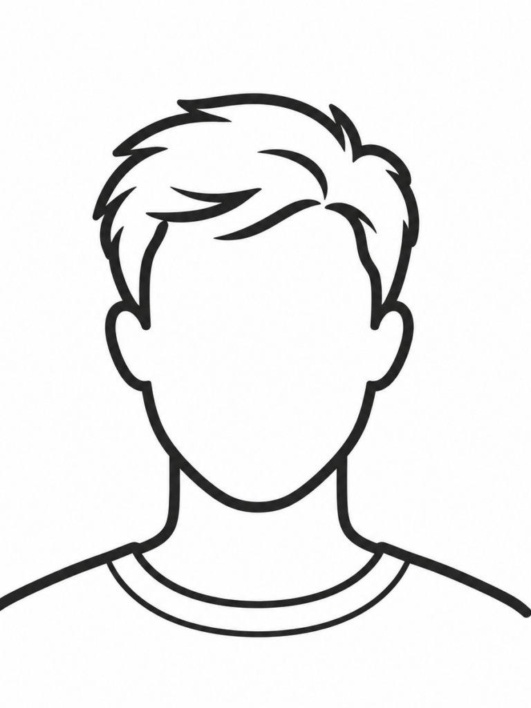 minimalist männlicher avatar im linien stil